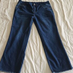 Blue Flare Wide Leg Jeans with Classic Fit